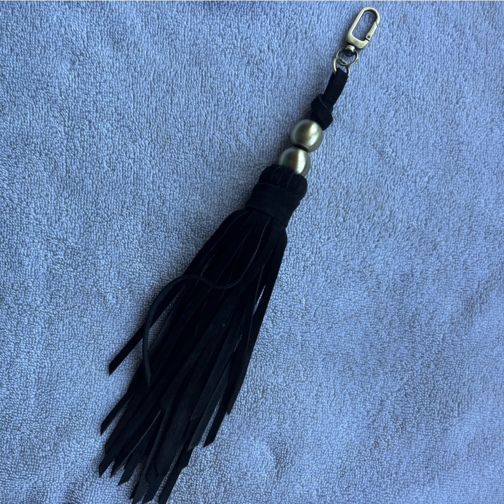 HOBO Black and Gold Tassel bag strap/keychain